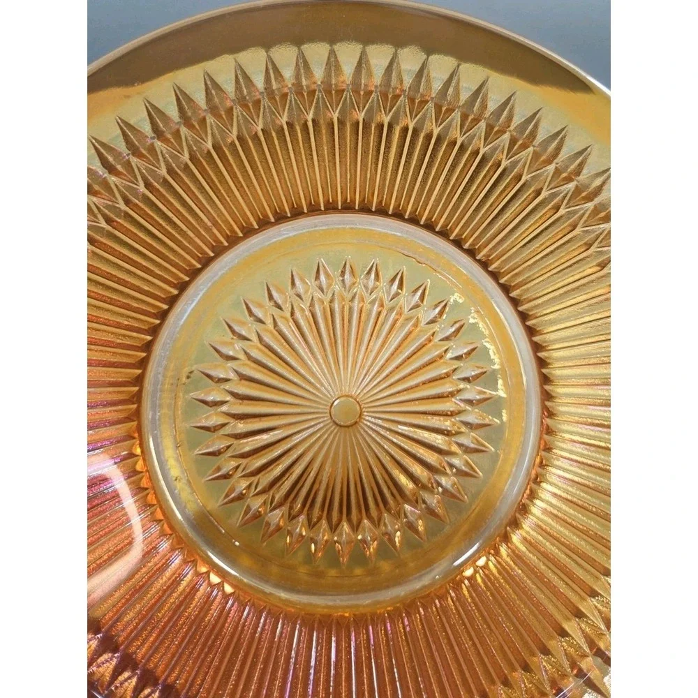 Vintage Jeanette Anniversary Marigold Carnival Glass 9